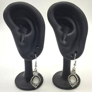 925 Silver Hooked Lab Opal Earrings Teardrop Bohemian BOHO Birthday Gift NEW